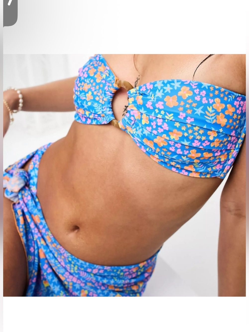 Bandeau Kulani Kinis Swim Top Blue Floral